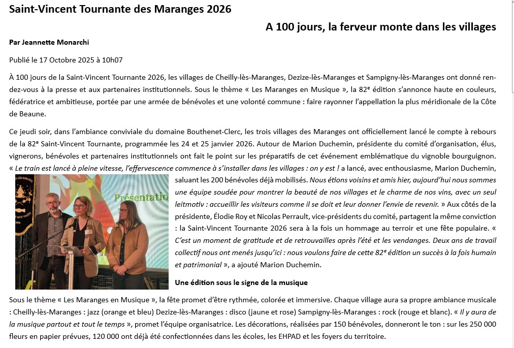 Article d'Info Beaune.Com