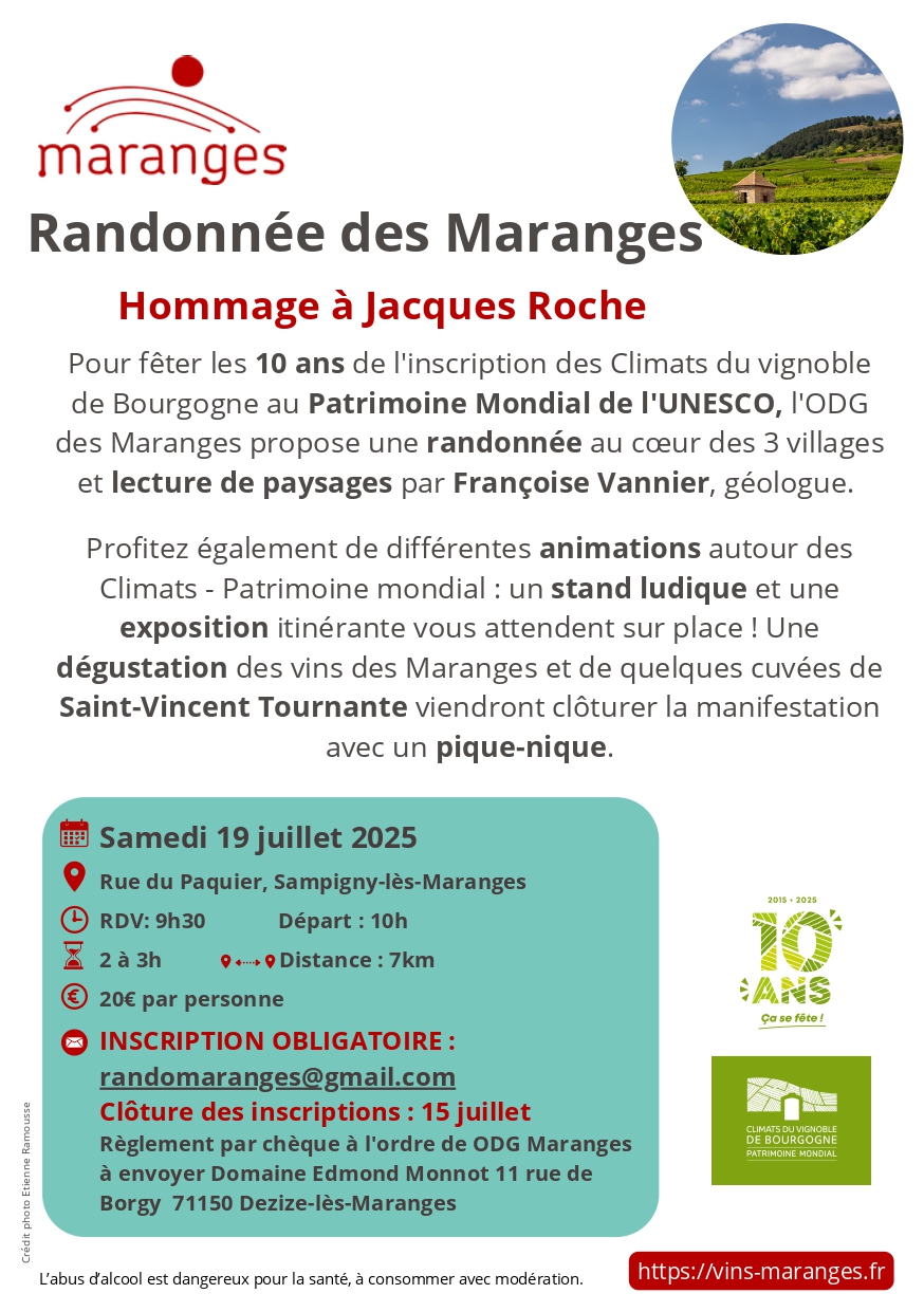 Randonnée 10 ans des climats par ODG